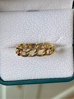 18K Gold Plated Link Chain Stacking Ring